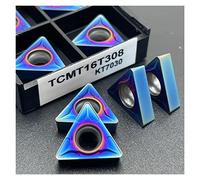 Cuchilla giratoria indexable de metal 10 piezas TCMT16T304 TCMT16T308 TCMT110204 TCMT110208 Herramienta de torneado de metal duro CNC for piezas de acero inoxidable(TCMT 16T308 KT7030)