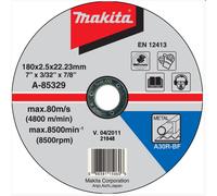 Cuchilla MAKITA corte acero 180x2,5x22,23 mm A-85329