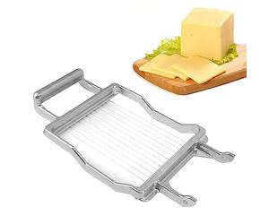 Cuchilla para cortar queso comercial, cuchilla de mano para mantequilla de pan con alambres de acero inoxidable para cortar carne de almuerzo, plátanos, frutas, pepinos (10mm)