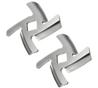 Cuchilla picadora de carne de acero inoxidable, hoja para picadora de carne, hoja para picadora Porkert Numero 5 para picadoras de carne, recambio de picadora de carne profesional (plata/2 piezas)