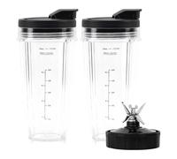 Cuchillas De Acero Inoxidable For Licuadora: Vasos De Repuesto Compatibles Con BN801, Vasos De 24 Oz Con 7 Cuchillas De Aletas, Piezas For BL480, BL482 Y BL642.