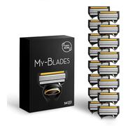 Cuchillas de afeitar compatibles con Gillette Fusion 5, My-Blades 16 recambios con cuchillas de 5 hojas, repuestos para hombre, bajo plástico y ecológico, revestimiento de platino