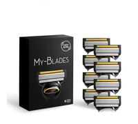 Cuchillas de afeitar compatibles con Gillette Fusion 5, My-Blades 8 recambios con cuchilla de 5 hojas, repuestos para afeitadora con banda lubricante y revestimiento de platino
