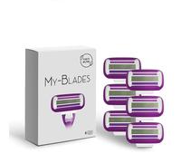 Cuchillas de afeitar compatibles con Gillette Venus Swirl y Smooth, My-Blades 12 recambios para mujer con 4 hojas y banda lubricante, recambio de cuchillas mujer, plástico neutro