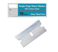 Cuchillas de afeitar de un solo filo, paquete de 10 unidades - Cuchilla de afeitar plana industrial de borde recto - diez cuchillas en práctica caja de almacenamiento