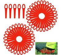 Cuchillas de Plástico Cortacésped, 100 piezas Cuchillas Cortador de Césped, Cuchillas de Recambio de Plástico, para Recortadoras y Podadoras de Césped