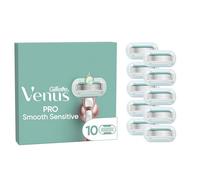 Cuchillas de repuesto para afeitadora Gillette Venus Deluxe Smooth Sensitive para mujer, paquete de 10 unidades, 5 cuchillas para un afeitado suave y duradero