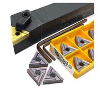 Cuchillas de torneado CNC, 1 portaherramientas de torneado externo + 10 herramientas de torneado TNMG de metal con hoja de carburo(Mtjnr1616h16,No insert)