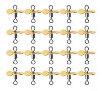 Cuchillas giratorias de hélice, 10 o 20 piezas de hélice turbo para señuelo de pesca, cebo mejorado movimiento de agua para pescadores que buscan tasas de captura mejoradas (20 unidades, oro L)