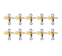 Cuchillas giratorias de hélice, 10 o 20 piezas de hélice turbo para señuelo de pesca, cebo mejorado movimiento de agua para pescadores que buscan tasas de captura mejoradas (10 unidades, oro L)