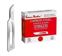 Cuchillas Swann Morton estéril 15 Swann Morton - Acero inoxidable - Se adapta al soporte número 3 - Número 15