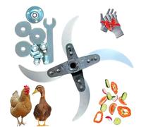 Cuchillas trituradoras de césped for uso doméstico, cortadora de césped casera for pollos, patos, gansos y cerdos, juego de cuchillas trituradoras de verduras de diámetro ajustable, resistentes a la o