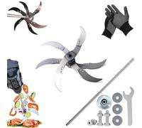 Cuchillas trituradoras de hierba, juego de trituradora de verduras de diámetro ajustable con 12 agujeros de montaje, acero inoxidable resistente para una mejor eficiencia de corte