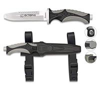 Cuchilleria Deportiva Albainox 32337. Cuchillo Submarinismo Octopus. Negro. Mango ABS y Goma. Herramienta para Caza, Pesca, Camping, Outdoor, Supervivencia y Bushcraft
