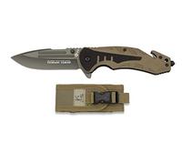 Cuchilleria Deportiva K25-18318- Navaja K25 Coyote. Mango G10. Hoja 8.7 cm. Clip - Herramienta para Caza, Pesca, Camping, Outdoor, Supervivencia y Bushcraft
