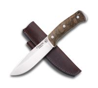 Cuchillo bushcraft j&v gineta nogal, acero böhler n690co 58?61 hrc,