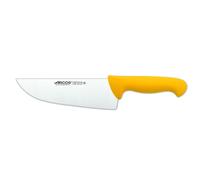 Arcos Cuchillo Carnicero Ancho, Hoja de Acero Inoxidable NITRUM 200 mm, Ideal para Carne, Mango Polipropileno Amarillo, Serie 2900