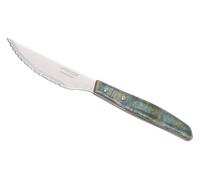 Arcos Serie Cuchillos de Mesa - Cuchillo Chuletero - Hoja Serrada de Acero Inoxidable NITRUM de 110 mm - Mango Madera comprimida Color Azul