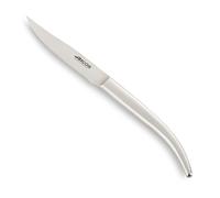 Arcos Serie Steel Force - Cuchillo Chuletero con Filo Liso - Monoblock de Acero Inoxidable de 110 mm - Cuchillo Monoblock Acero Inoxidable Color plata