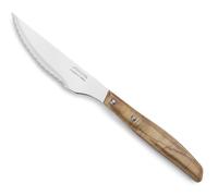 Arcos Cuchillos Mesa - Cuchillo Carne Mesa - Hoja Acero Inoxidable Nitrum 4 pulgadas - Corta carne sin esfuerzo gracias a su filo perlado - Hoja serrada potente - Mango Madera en color Marrón