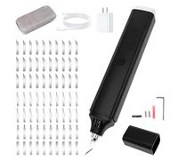 Cuchillo Cortador Ultrasónico, Cutter Profesional 2 en 1 con 70 Cuchillas Bolígrafo de Corte Ultrasónico de 45 W con Dos Niveles de Intensidad para Cortar Plástico Madera Resina y PVC