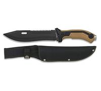 Cuchillo Coyote Hoja 19,5 cm para Caza, Pesca, Camping, Outdoor, Supervivencia y Bushcraft Albainox 32113 + Portabotellas de regalo