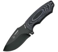 Cuchillo Cudeman Mini Boina Verde 115-N Micarta Negra Hoja 9 cm. Acero Bohler y Funda de Cuero + Tarjeta Multiusos de Regalo
