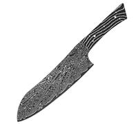 Cuchillo de acero de Damasco en blanco, cuchillo de chef de espiga completa, cuchillo for frutas, cuchillo for rebanar (1-8 piezas), hoja negra for bricolaje, hecho a mano, afilado y duradero.(Gray)
