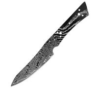 Cuchillo de acero de Damasco en blanco, cuchillo de chef de espiga completa, cuchillo for frutas, cuchillo for rebanar (1-8 piezas), hoja negra for bricolaje, hecho a mano, afilado y duradero.(PURPLE)
