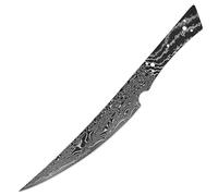 Cuchillo de acero de Damasco en blanco, cuchillo de chef de espiga completa, cuchillo for frutas, cuchillo for rebanar (1-8 piezas), hoja negra for bricolaje, hecho a mano, afilado y duradero.(Black)