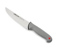 Arcos Cuchillo Carnicero con Hoja Acero Inoxidable Nitrum 180 mm. Cuchillo Cocina Profesional para Cortar Carne, Pescado y Verduras. Mango ergonómico Pom. Serie Color Prof. Color Negro.