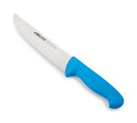 Arcos Cuchillo Carnicero Acero Inoxidable Nitrum y Hoja 210 mm. Cuchillo Cocina Profesional para Cortar Carne, Pescado y Verduras. Mango ergonómico polioximetileno. Serie 2900. Color Azul.