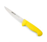Arcos Cuchillo carnicero Acero Inoxidable y Hoja estrecha 180 mm. Cuchillo profesional. Mango ergonómico polioximetileno. Serie 2900. Color amarillo.