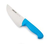 Arcos Serie 2900 - Cuchillo Carnicero Ancho - Hoja de Acero Inoxidable Nitrum de 170 mm - Mango inyectado en Polipropileno Color Azul