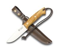 Cuchillo de caza bushcraft ranger joker co144, mango madera de olivo,