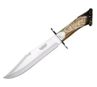 Cuchillo de caza joker ct101, mango de asta de ciervo tallado a mano,