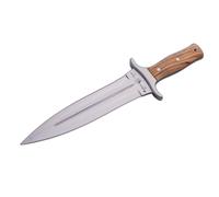 Cuchillo de caza montero j&v con mango de madera natural de olivo, hoj
