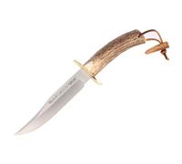 Cuchillo de caza muela gredos gred-16, puño de asta de ciervo y lató