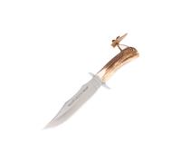 Cuchillo de caza muela gredos gred-17, puño de asta de ciervo y lató
