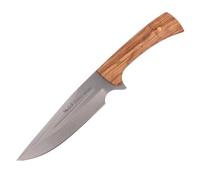 Cuchillo de caza muela jabalí jabali-17ol, cachas de madera de olivo,