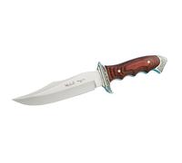 Cuchillo de caza muela venecia 21733, zamak plateado, cachas de madera