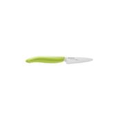 Kyocera Cuchillo de cerámica, cuchillo de cocina, hoja 7,5 cm, hoja de cerámica de circonio, rectificada a mano, extremadamente afilada, apto para lavavajillas, mango verde, FK-075 WH-GR