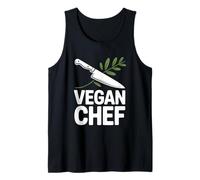 Cuchillo de Chef a Base de Plantas Cocina Vegetariana Vegana Camiseta sin Mangas