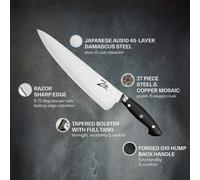 Cuchillo de chef de 10" serie Executive-Plus de acero de Damasco de 61 HRC