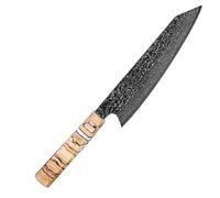 Cuchillo de chef Kiritsuke de 8 pulgadas con hoja de acero damasco japonés ultraafilado, cuchillo de cocina for sushi y carne, mango octogonal.