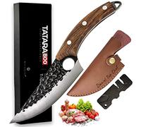 Cuchillo de cocina de estilo japonés forjado a mano. Con un afilador y una funda protectora de cuero, caja de regalo. Opción Personalizada Disponible (Cuchillo+Funda PERSONALIZAD Afilador)