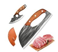 Cuchillo de cocina | Forjado a mano ligero cúter ergonómico - Juego de cocina de 2 piezas para verduras, para deshuesar, picar rebanar, tallar casa, camping, barbacoa, parrilla