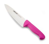 Arcos Serie 2900 - Cuchillo Cocinero - Hoja de Acero Inoxidable Nitrum de 200 mm - Mango inyectado en Polipropileno Color Fucsia