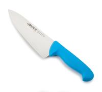 Arcos Cuchillo Chef con Hoja Acero Inoxidable Nitrum 200 mm. Cuchillo cocina profesional multipropósito. Mango ergonómico polipropileno. Serie 2900. Color azul.