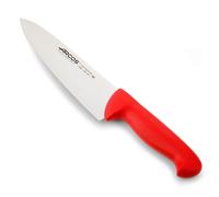 Arcos Serie 2900, Cuchillo Cocinero, Hoja de Acero Inoxidable Nitrum de 200 mm, Mango inyectado en Polipropileno Color Rojo
